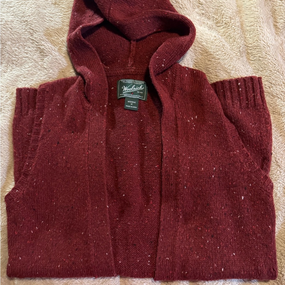 🍁🍁🍁VINTAGE WOOLRICH 🍁🍁🍁Size M🍁🍁🍁Red Hooded Knit Vest🍁🍁🍁